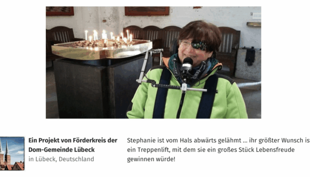 Spendenaktion: Treppenlift für Stephanie