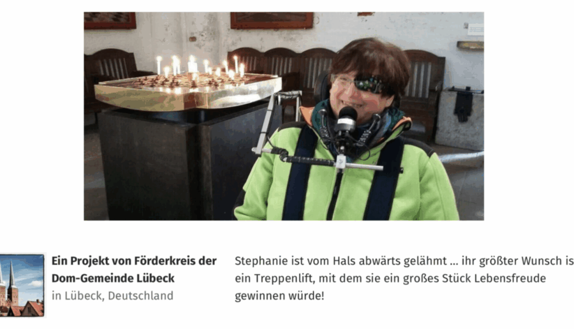 Spendenaktion: Treppenlift für Stephanie