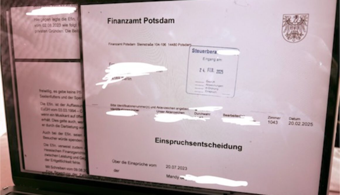 Update: Post vom Finanzamt