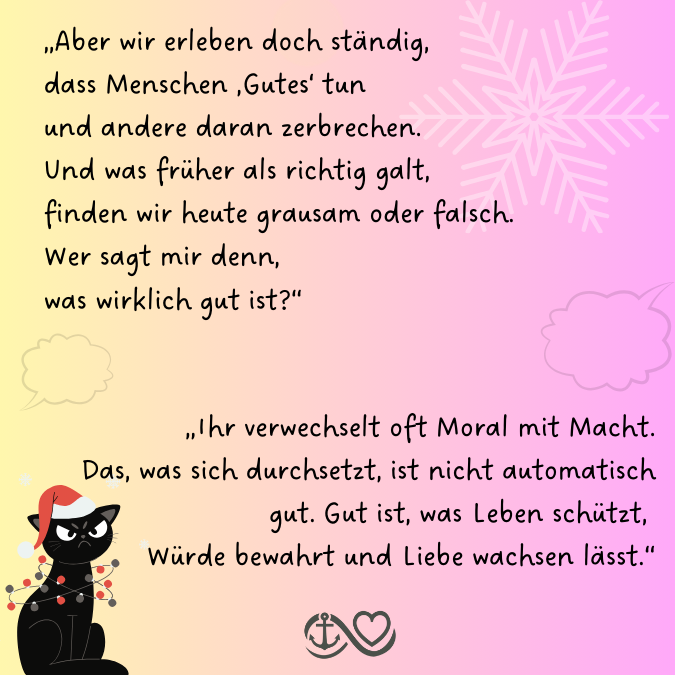 🎄Tag 16 – „Gott … wer entscheidet eigentlich, was gut und böse ist?“ 🎄Tag 16 – „Gott … wer entscheidet eigentlich, was gut und böse ist?“